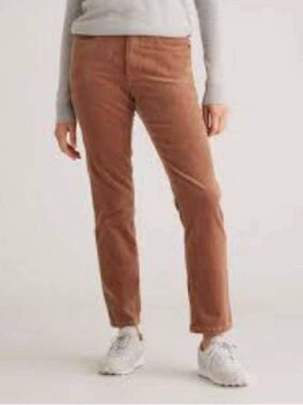 Quince Corduroy Straight Leg Pants Warm Brown Sz 6 Stretch Women’s Jeans